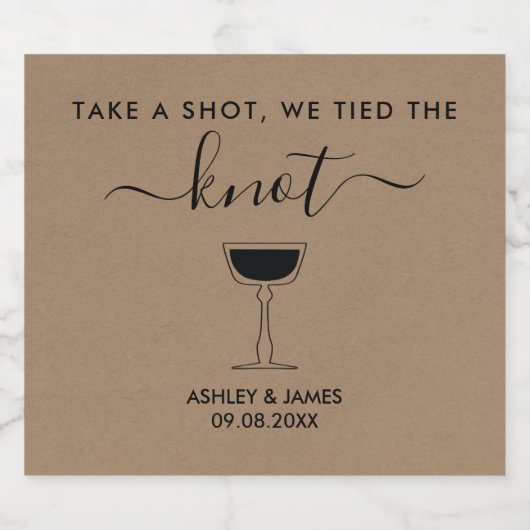 ひと撃ちしてノットのカクテル結婚を結んだ リキュールボトルラベル (シングルラベル)