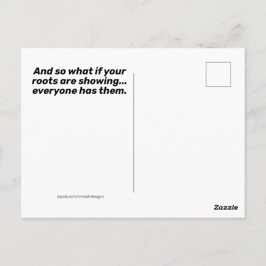 ひどいおもしろい髪の毛を整えたサル ポストカード (裏面)