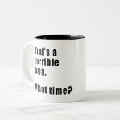 ひどいアイディアだ ツートーンマグカップ (正面左)