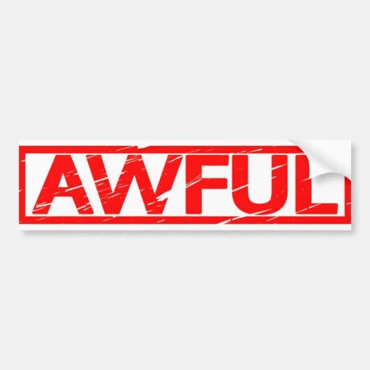 ひどいスタンプ バンパーステッカー (正面)