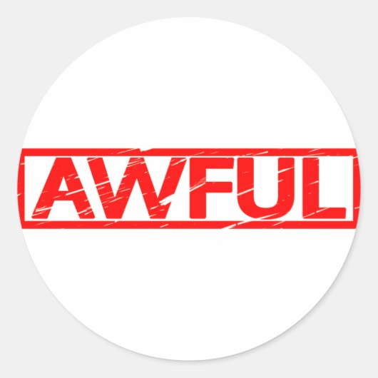 ひどいスタンプ ラウンドシール (正面)