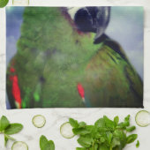 ひどいマカオパロットクローズアップ キッチンタオル (折り畳み)