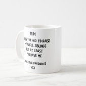 「ひどい兄弟姉妹の母の日のマグカップごめんね コーヒーマグカップ (正面左)