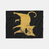 ひどい日本の猫おもしろい フリースブランケット (正面(横))