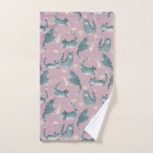 ひどい灰色のタビー猫が物を倒す バスタオルセット (ハンドタオル)