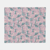 ひどい灰色のタビー猫が物を倒す フリースブランケット (正面(横))