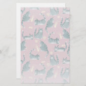 ひどい灰色のタビー猫が物を倒す 便箋 (正面/裏面)