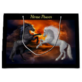 ひどい稲妻嵐で戦う馬 ラージペーパーバッグ (正面)