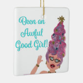 ひどい良い女の子クリスマスツリーの髪のかわいこちゃんだった セラミックオーナメント (右)