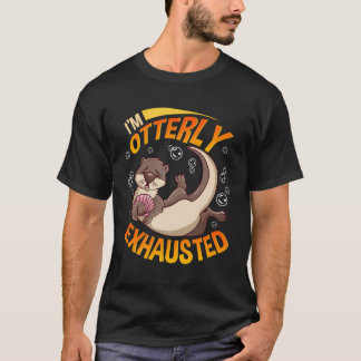 ひどくおもしろい疲れ果てた海のオッタープリン Tシャツ