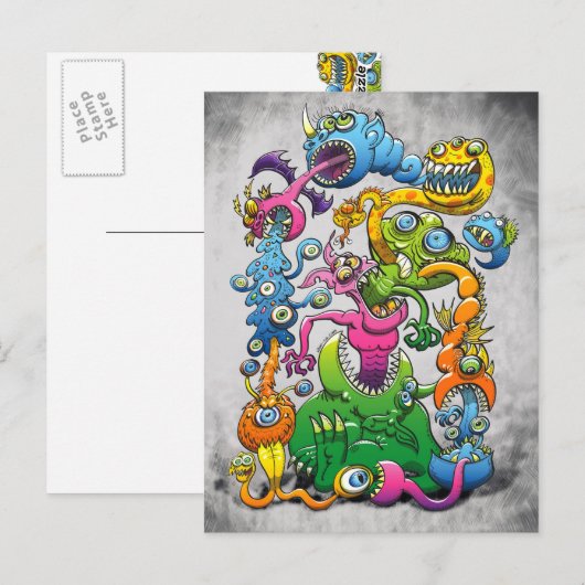 ひどく散らかった ポストカード (正面/裏面)