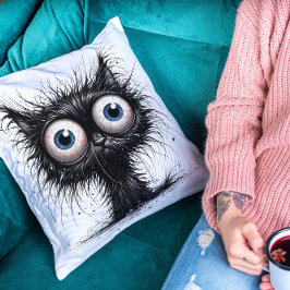 ひどく興奮した猫 クッション