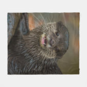 ひどく驚く フリースブランケット (正面(横))