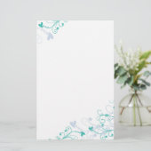 ひなエレガント形 – 渦巻き形とハート 便箋 (スタンド正面)