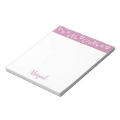 ひなパーソナライズされた形ハート薄紫紫 ノートパッド (回転)