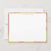 ひなパーソナライズされた形名ブライト抽象芸術レトロ ノートカード (正面)