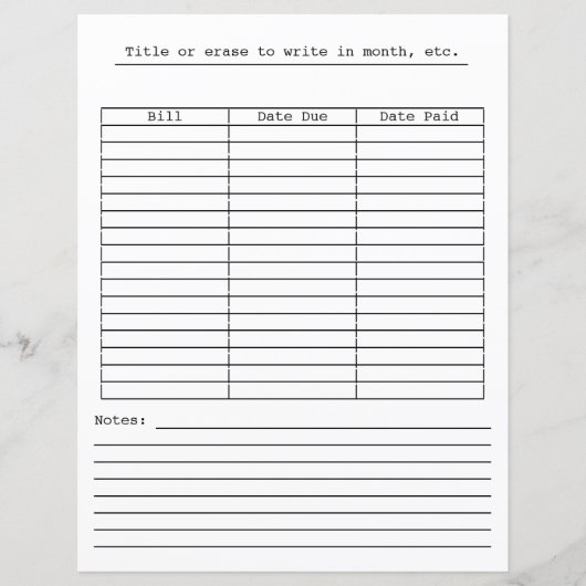 ひな形の毎月の請求支払いグラフ (正面)