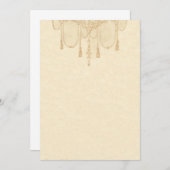 ひな形の金ゴールド ノートカード (正面/裏面)