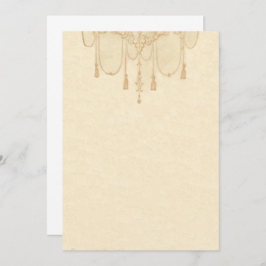 ひな形の金ゴールド ノートカード (正面/裏面)