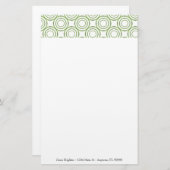 ひな形をカスタマイズする緑の円 便箋 (正面/裏面)