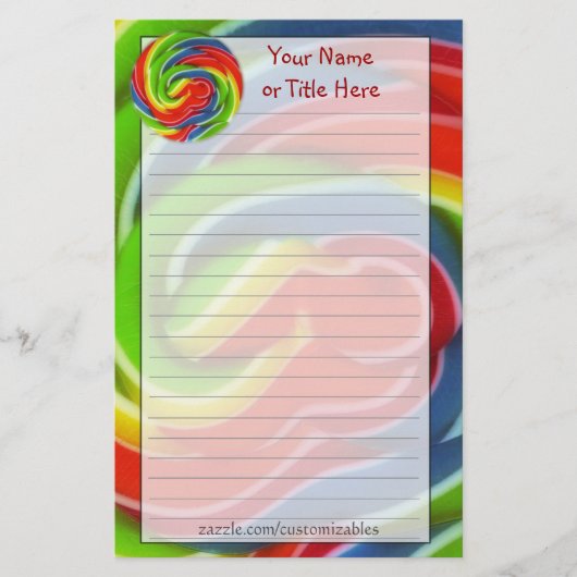 ひな形渦巻形のポップ・アートの 便箋 (正面)
