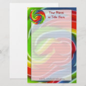 ひな形渦巻形のポップ・アートの 便箋 (正面/裏面)