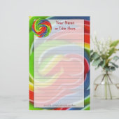 ひな形渦巻形のポップ・アートの 便箋 (スタンド正面)