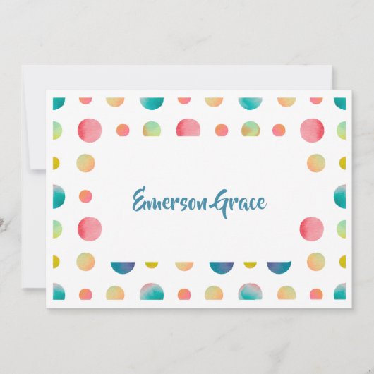 ひな形点々のあるカードありがとう 招待状 (正面)