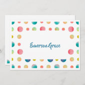 ひな形点々のあるカードありがとう 招待状 (正面/裏面)