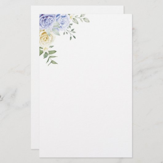 ひな形紙-バラ 便箋 (正面/裏面)