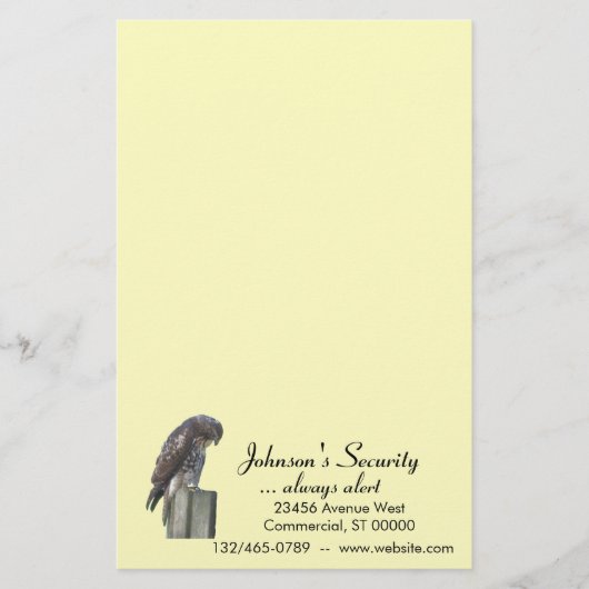 ひな形 – 《鳥》ハヤブサ 便箋 (正面)