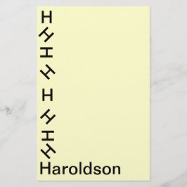 ひな形 – Tumbling Monogram （姓） 便箋