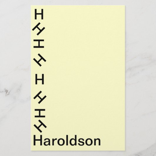 ひな形 – Tumbling Monogram （姓） 便箋 (正面)