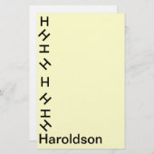 ひな形 – Tumbling Monogram （姓） 便箋 (正面/裏面)