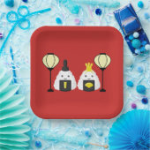 ひな祭りおにぎり ペーパープレート (パーティー)