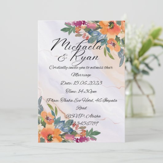 ひな結婚形:結婚式招待状 招待状 (スタンド正面)