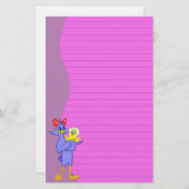 ひな鳥および母鳥の文房具(支配される) 便箋 (正面/裏面)