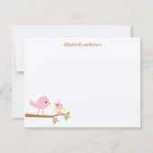 ひな鳥の巣のベビーシャワーは感謝していしています ノートカード (正面)