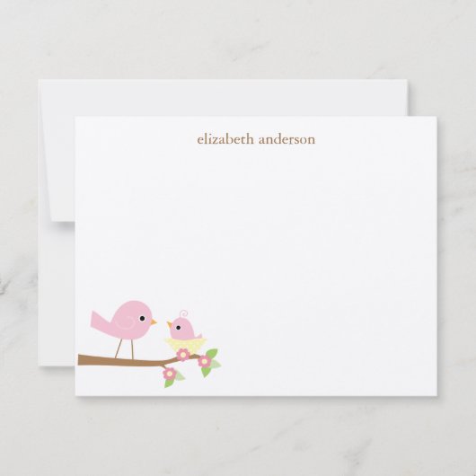 ひな鳥の巣のベビーシャワーは感謝していしています ノートカード (正面)