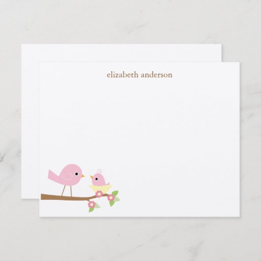 ひな鳥の巣のベビーシャワーは感謝していしています ノートカード (正面/裏面)