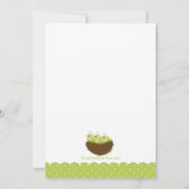 ひな鳥の巣の三重項のベビーシャワー招待状 招待状 (裏面)