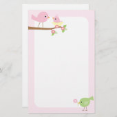 ひな鳥の巣(ピンク) 便箋 (正面/裏面)