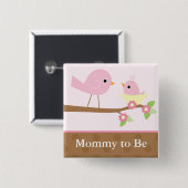 ひな鳥の巣(ピンク) 缶バッジ (正面&裏面)