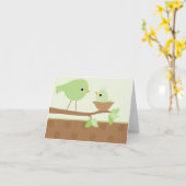 ひな鳥の巣(緑) カード (黄色い花)