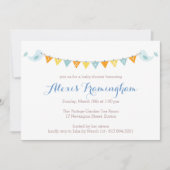 ひな鳥の旗布のベビーシャワーの招待状 招待状 (正面)