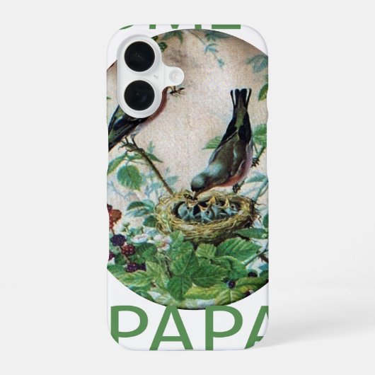 ひな鳥を育てる親鳥の愛情 iPhone 16ケース (裏面)