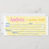 ひな1ベビーシャワー招待状 招待状 (裏面)