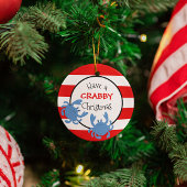 ひねくれたクリスマスの赤いを持航海のってストライプいる メタルオーナメント