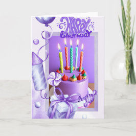 ひねったろうそくの付いた誕生日カード カード