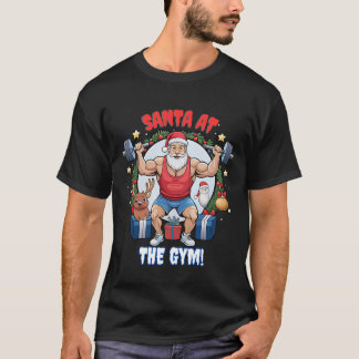 ひねりを持つサンタクロース – ジムサンタホリデーユーモア Tシャツ